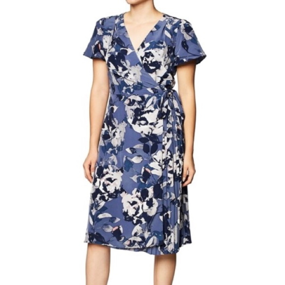 Lark & Ro | Flutter Sleeve Wrap Dress NWOT